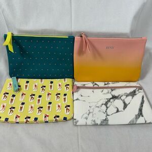 Cosmetic Makeup Zipper Bags Pouches Lot of 4 for Travel, Vacation, Purse NWOT